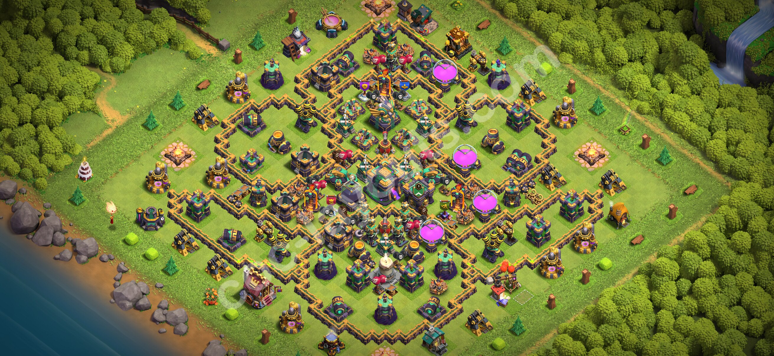 TH14 Hybrid Base #148 – TH14 layout preview