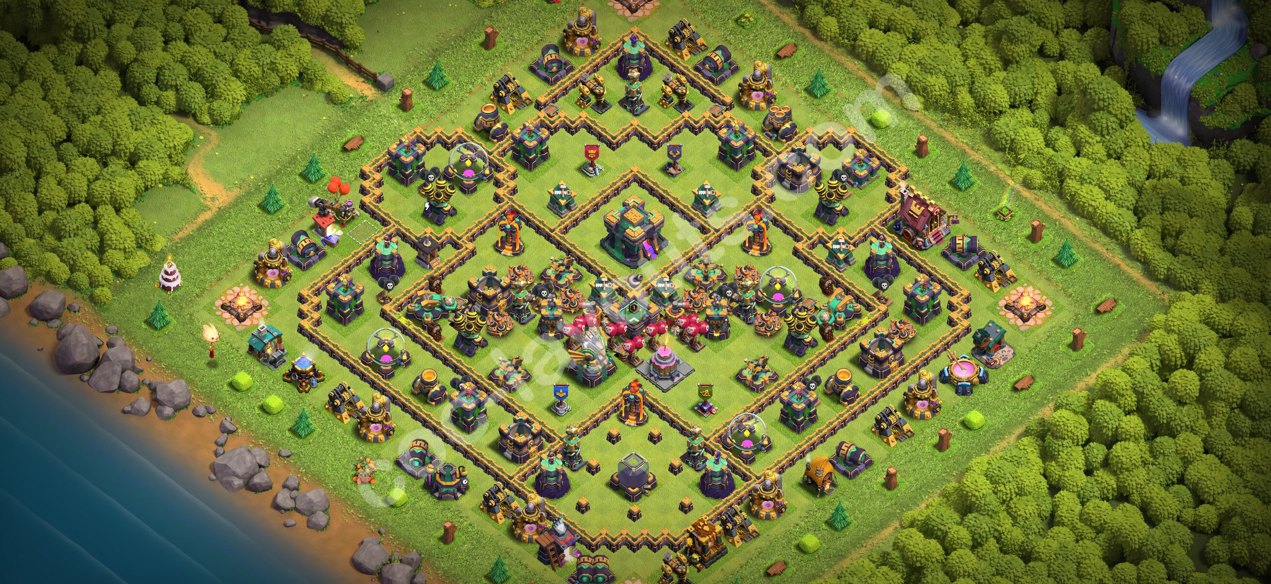 TH14 Hybrid Base #150 – TH14 layout preview