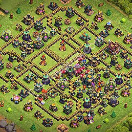 Diseño de aldea Anti 3 Estrellas Ayuntamiento 14 Copiar - COC TH14 Perfecta Distribucion 2026 + Enlace - #102