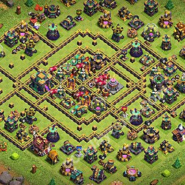 TH14 Trophy Base Plan with Link, Copy Town Hall 14 Base Design 2026, #103