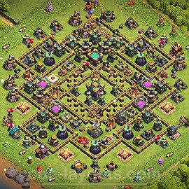 TH14 Anti 3 Stars Base Plan with Link, Legend League, Copy Town Hall 14 Base Design, #15