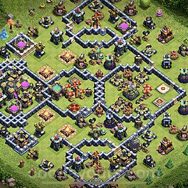 Anti Everything TH14 Base Plan with Link, Hybrid, Copy Town Hall 14 Design, #24