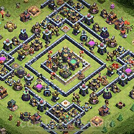 TH14 Anti 2 Stars Base Plan with Link, Legend League, Copy Town Hall 14 Base Design 2021, #29