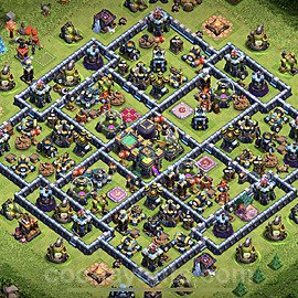 Top TH14 Unbeatable Anti Loot Base Plan with Link, Hybrid, Copy Town Hall 14 Base Design 2021, #3