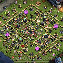 Die Anti 2 Sterne Base RH14 + Link, Anti Alles 2023 - COC Rathaus 14 Kopieren Base - #36