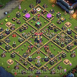 TH14 Anti 2 Stars Base Plan with Link, Legend League, Copy Town Hall 14 Base Design 2022, #37