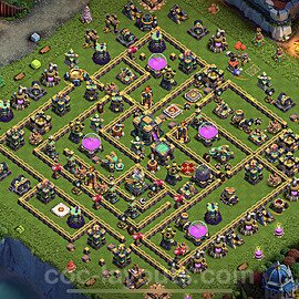 TH14 Trophy Base Plan with Link, Copy Town Hall 14 Base Design 2023, #39