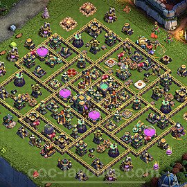 TH14 Trophy Base Plan with Link, Anti Everything, Copy Town Hall 14 Base Design 2022, #40