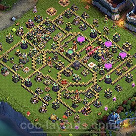 Anti Everything TH14 Base Plan with Link, Hybrid, Copy Town Hall 14 Design 2023, #45