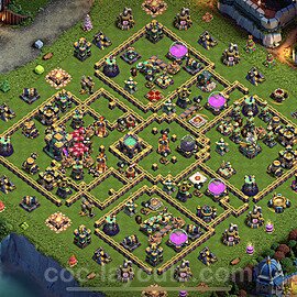 Anti Everything TH14 Base Plan with Link, Hybrid, Copy Town Hall 14 Design 2023, #47