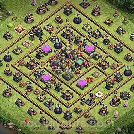 Die Anti 2 Sterne Base RH14 + Link 2023 - COC Rathaus 14 Kopieren Base - #57