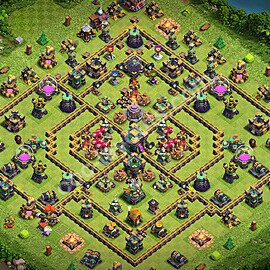 TH14 Anti 2 Stars Base Plan with Link, Hybrid, Copy Town Hall 14 Base Design 2026, #63