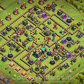 TH14 Anti 3 Stars Base Plan with Link, Copy Town Hall 14 Base Design 2025, #70