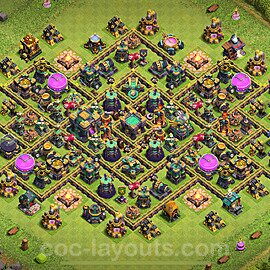 Diseño de aldea para Defensa Ayuntamiento 14 Copiar, Híbrido - COC TH14 Perfecta Distribucion 2025 + Enlace - #74