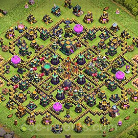 Anti Everything TH14 Base Plan with Link, Hybrid, Copy Town Hall 14 Design 2025, #75