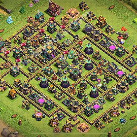 Ustawienie bazy do obrony TH14 z linkiem, Hybrydowy - Ratusz poziom 14 - COC 2026 - #77