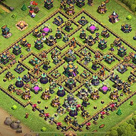 Diseño de aldea Anti 2 Estrellas Ayuntamiento 14 Copiar, Anti Aire / Electro Dragón - COC TH14 Perfecta Distribucion 2026 + Enlace - #80