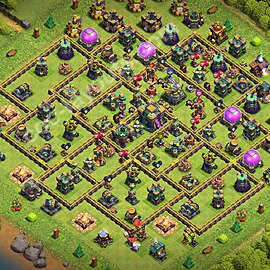 Municipio livello 14 Anti 3 Stelle Base + Link, Anti tutto - Miglior Disposizione Villaggio per Difesa COC 2026 TH14 - #95
