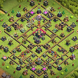 Municipio livello 14 Anti 3 Stelle Base + Link, Legend League - Miglior Disposizione Villaggio per Difesa COC 2026 TH14 - #96