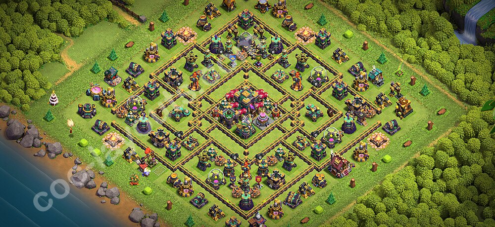 TH14 Anti 2 Stars Base Plan with Link, Copy Town Hall 14 Base Design 2026, #101
