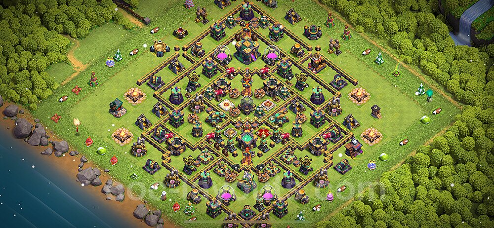 Anti Everything TH14 Base Plan with Link, Hybrid, Copy Town Hall 14 Design 2021, #16
