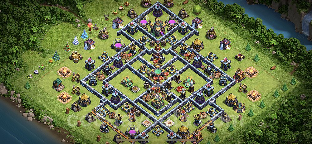 Anti Everything TH14 Base Plan with Link, Copy Town Hall 14 Design 2021, #19