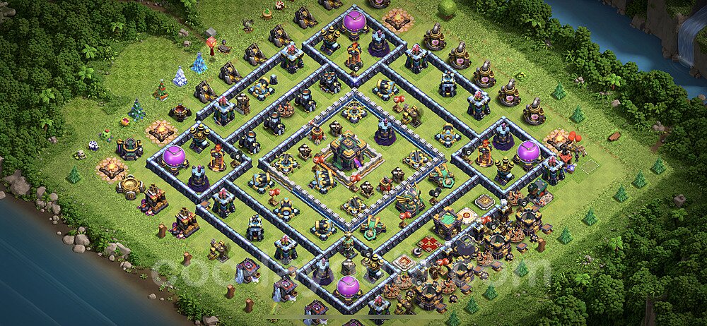 Anti Everything TH14 Base Plan with Link, Copy Town Hall 14 Design 2021, #23