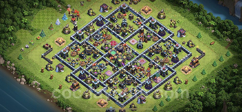 Top TH14 Unbeatable Anti Loot Base Plan with Link, Hybrid, Copy Town Hall 14 Base Design 2021, #3