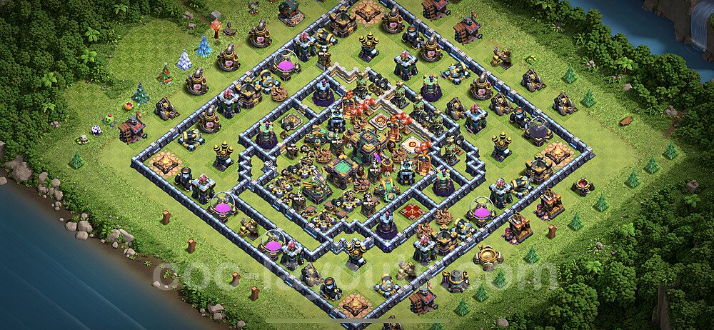 Anti Everything TH14 Base Plan with Link, Hybrid, Copy Town Hall 14 Design, #31