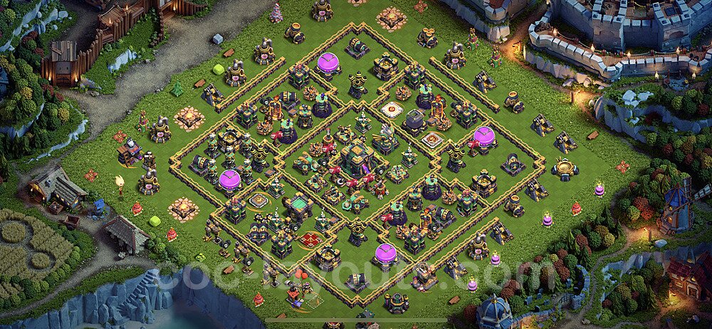 TH14 Anti 2 Stars Base Plan with Link, Anti Everything, Copy Town Hall 14 Base Design 2022, #36