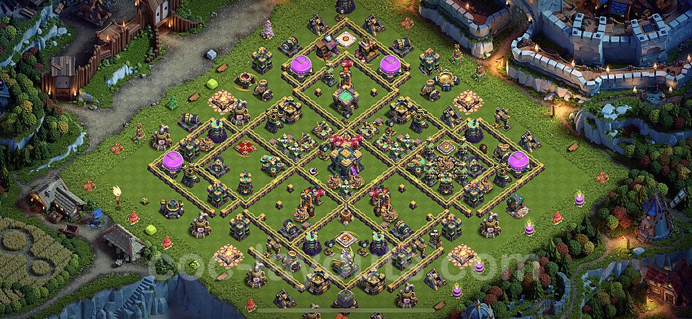 TH14 Anti 2 Stars Base Plan with Link, Legend League, Copy Town Hall 14 Base Design 2022, #37