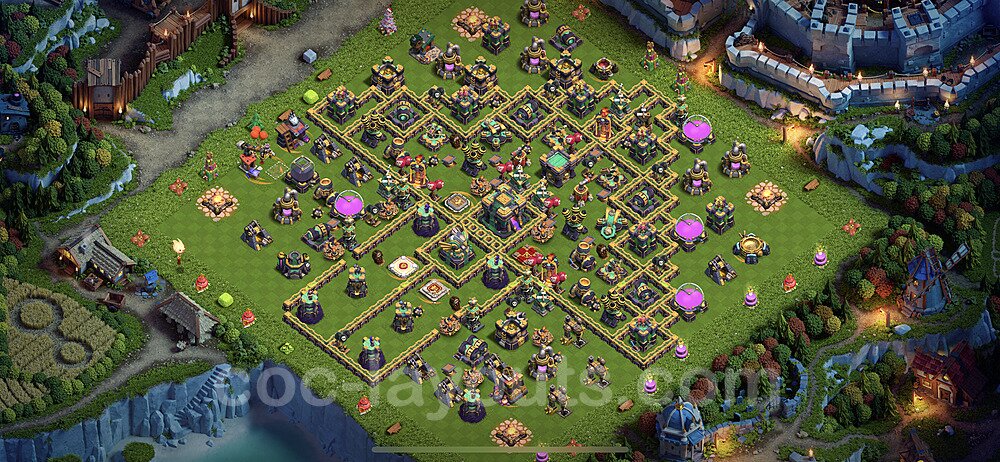 TH14 Trophy Base Plan with Link, Copy Town Hall 14 Base Design 2022, #38