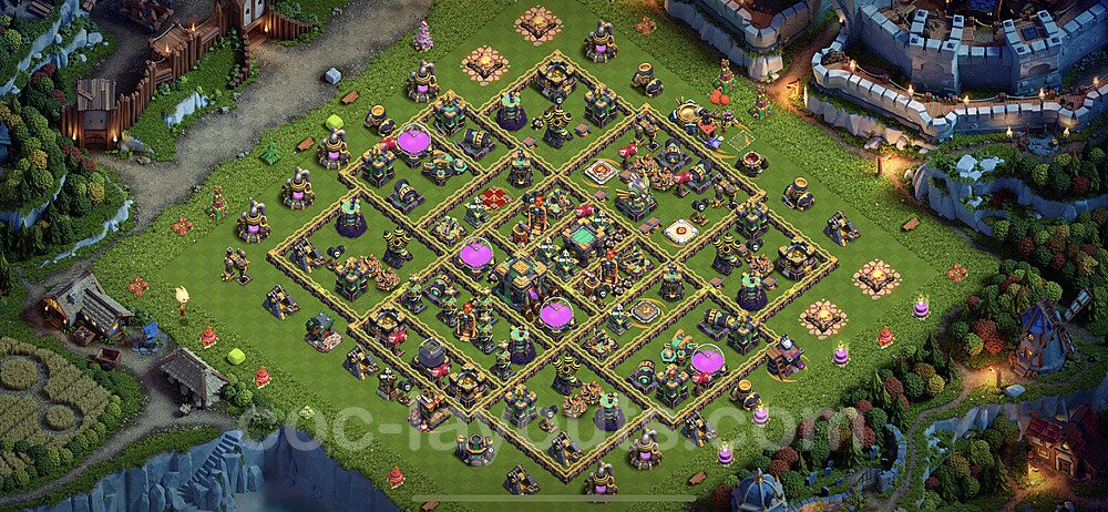 TH14 Trophy Base Plan with Link, Anti Everything, Copy Town Hall 14 Base Design 2023, #40
