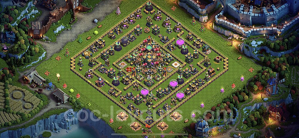 TH14 Anti 2 Stars Base Plan with Link, Legend League, Copy Town Hall 14 Base Design 2022, #41