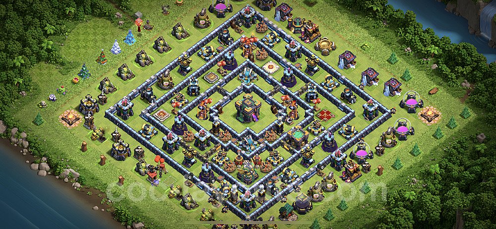 TH14 Anti 3 Stars Base Plan with Link, Legend League, Copy Town Hall 14 Base Design 2021, #5