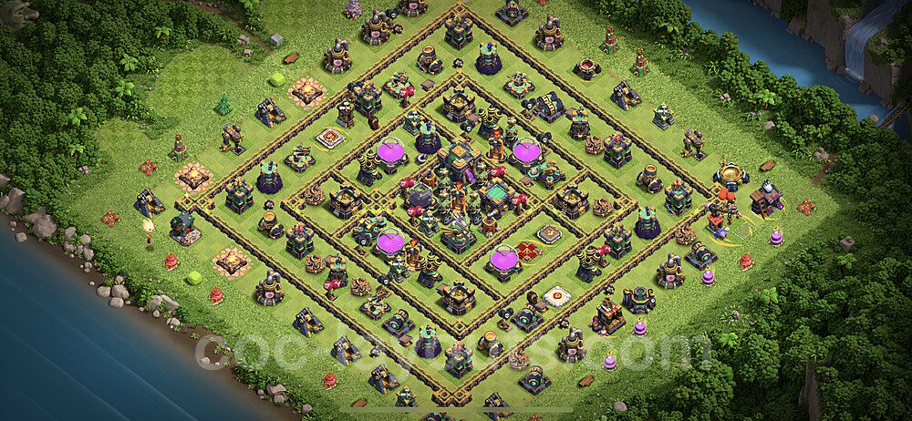 TH14 Anti 2 Stars Base Plan with Link, Copy Town Hall 14 Base Design 2022, #57