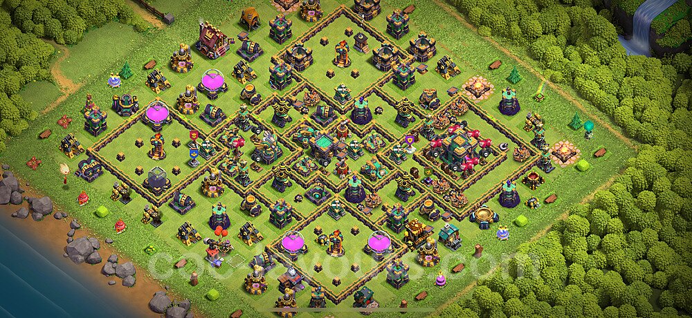 Anti Dragon TH14 Base Plan with Link, Copy Town Hall 14 Anti Air Design 2025, #68