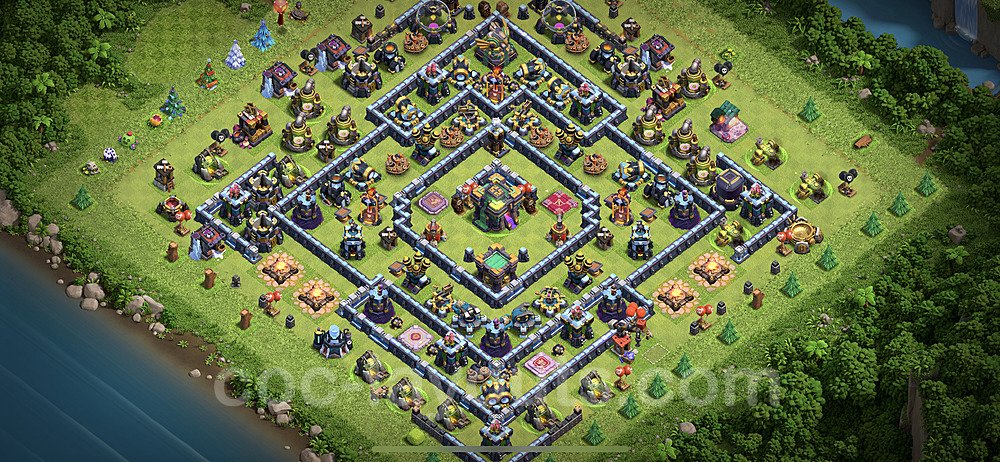 TH14 Anti 2 Stars Base Plan with Link, Legend League, Copy Town Hall 14 Base Design, #7