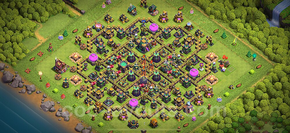 Anti Everything TH14 Base Plan with Link, Hybrid, Copy Town Hall 14 Design 2025, #75