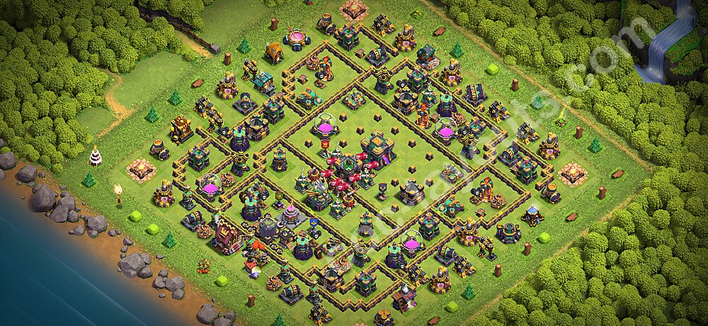 Ustawienie bazy do obrony TH14 z linkiem, Anty Powietrze / Electro Smok - Ratusz poziom 14 - COC 2026 - #98