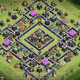 Base plan TH14 (design / layout) with Link, Hybrid, Anti Air / Electro Dragon for Farming 2021, #11