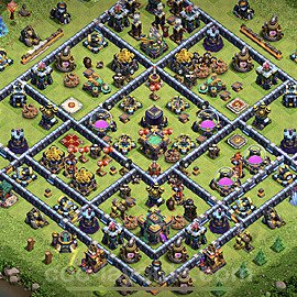 Base plan TH14 (design / layout) with Link, Hybrid, Anti Air / Electro Dragon for Farming, #15