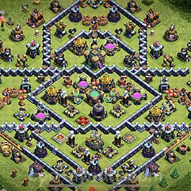 Base plan TH14 (design / layout) with Link, Hybrid, Anti Air / Electro Dragon for Farming, #18