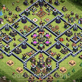 Base plan TH14 (design / layout) with Link, Hybrid, Anti Everything for Farming 2021, #22