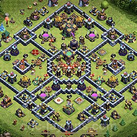 Base plan TH14 (design / layout) with Link, Hybrid, Anti Everything for Farming 2021, #23