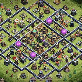 Base plan TH14 (design / layout) with Link, Anti Everything, Hybrid for Farming, #24