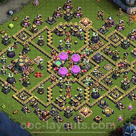 Base plan TH14 (design / layout) with Link, Anti Everything, Hybrid for Farming, #27