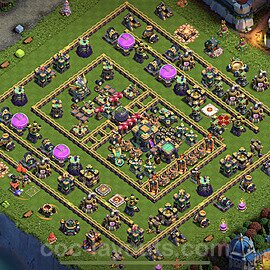 Base plan TH14 (design / layout) with Link, Anti Air / Electro Dragon for Farming 2023, #30
