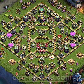 Base plan TH14 (design / layout) with Link, Anti Everything, Hybrid for Farming 2022, #34