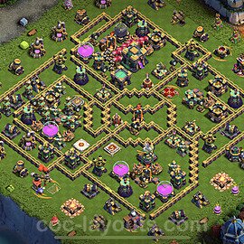 Base plan TH14 (design / layout) with Link, Anti 3 Stars, Hybrid for Farming 2023, #35